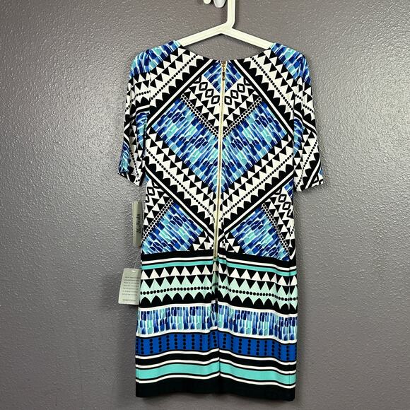 Eliza J Lined Shift Dress Size 2 Petite Geometric Print NEW NWT - Picture 2 of 5